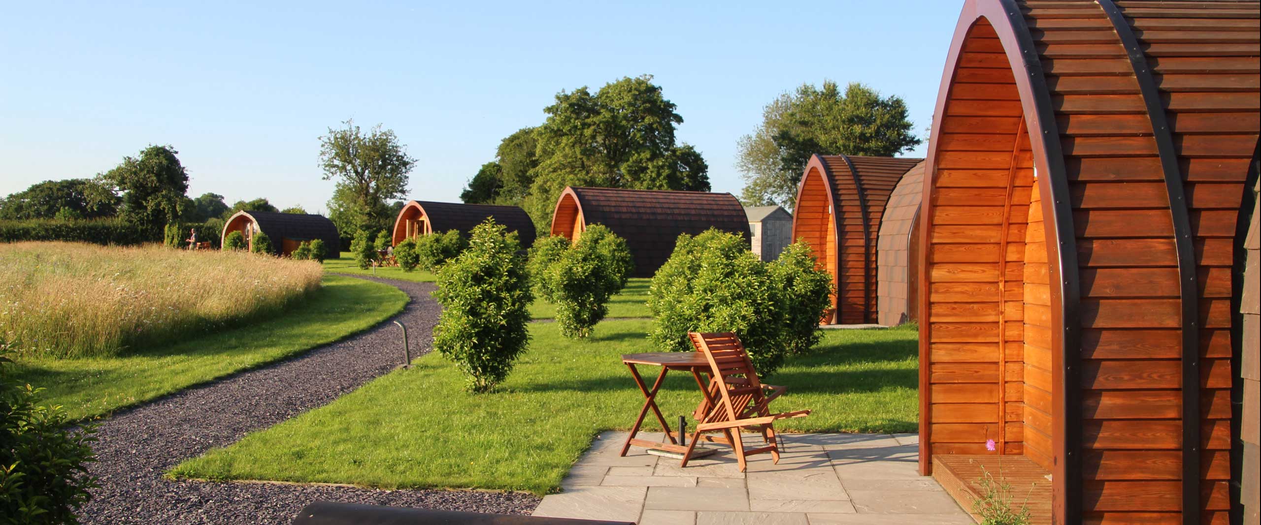 Glamping pods at Bradley Hall Rural Escapes