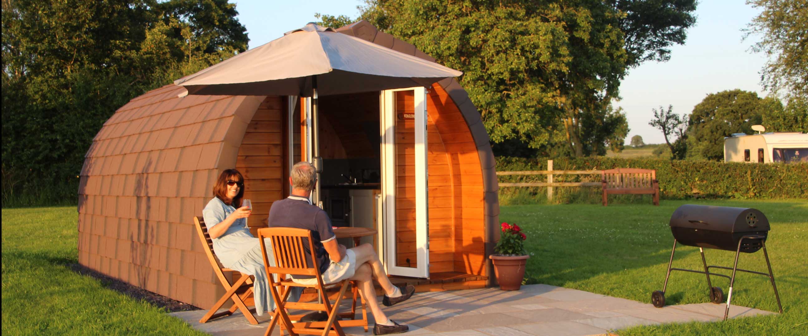 Glamping pods at Bradley Hall Rural Escapes